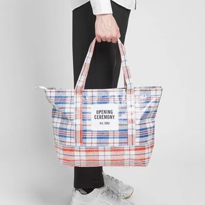 Brand NWT Opening Ceremony Medium Plaid Tote Bag